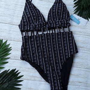 Black and White Print One Piece
